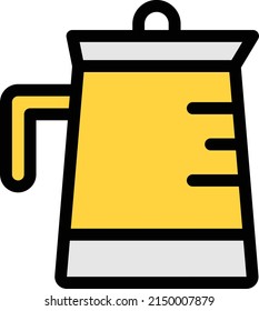 kettle vector color line icon