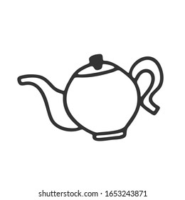Kettle Vector Icon. Hand draw style. Coffeeshop, cafe symbol for templates, menu, web design and infographics. Vector isolated illustration.