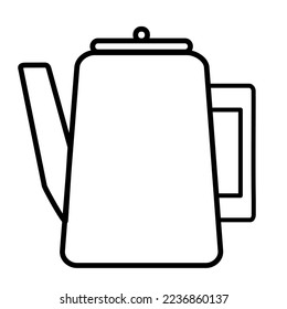 kettle vector icon isolated on white background, vector illustration, cook ware, kitchenware