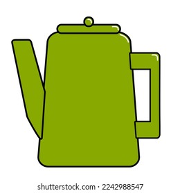 kettle vector icon isolated on white background, vector illustration, cookware, kitchenware