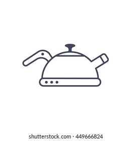 Kettle vector icon, kitchen equipmentuser interface element 