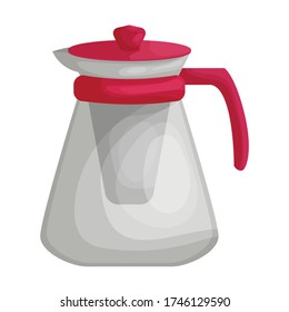 Kettle vector icon.Cartoon vector icon isolated on white background kettle.