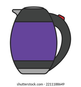 Kettle vector icon.Color vector icon isolated on white background kettle.