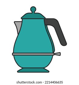 Icono de vector Kettle.Icono de vector de color aislado en hervidor de fondo blanco.
