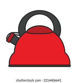 Kettle vector icon.Color vector icon isolated on white background kettle.
