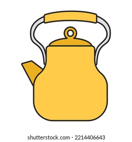 Icono de vector Kettle.Icono de vector de color aislado en hervidor de fondo blanco.