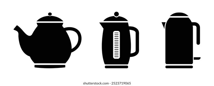 Kettle vector icons set. Kettle icon