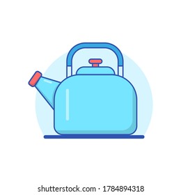Kettle vector illustration draw with colorful flat design isolated on white background 