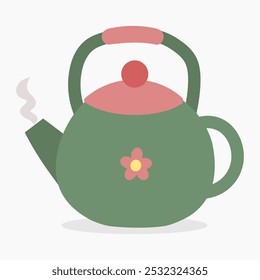 Ilustración vectorial de la caldera aislada en el fondo blanco	