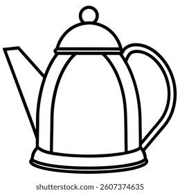 Kettle vector line art on white baclground