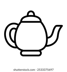 Diseño de icono de línea de Vector de caldera