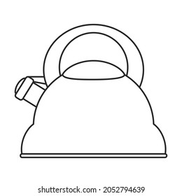Kettle vector outline icon. Vector illustration teapot on white background. Isolated outline illustration icon of kettle .