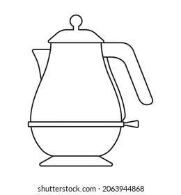 Kettle Vektorgrafik Symbol. Teekanne mit Vektorgrafik auf weißem Hintergrund. Einziger Umriss-Symbol für Wasserkocher .