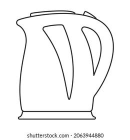 Kettle vector outline icon. Vector illustration teapot on white background. Isolated outline illustration icon of kettle .