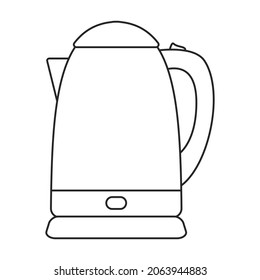 Icono de contorno de vector de kettle. Tetera de ilustración de vector sobre fondo blanco. Icono de ilustración de contorno aislado del hervidor de agua.