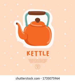 Kettle. Vocabulary of stuffs. Vector Illustration