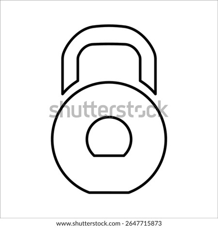 Kettle Weight Icon, Line Vector graphics
