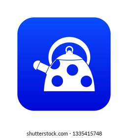 Kettle with white dots icon digital blue for any design isolated on white vector illustration