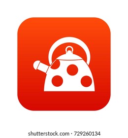 Kettle with white dots icon digital red for any design isolated on white vector illustration