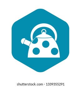 Kettle with white dots icon in simple style isolated vector illustration
