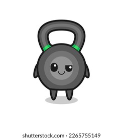 kettleball cartoon with an arrogant expression , cute style design for t shirt, sticker, logo element