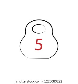 Kettlebell 2 colored hand drawn icon. Kettlebell colored element illustration. Outline symbol design from fitness set