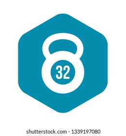 Kettlebell 32 kg icon in simple style isolated on white background