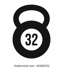 Kettlebell 32 kg icon in simple style isolated on white background