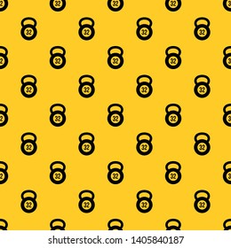 Kettlebell 32 kg pattern seamless vector repeat geometric yellow for any design