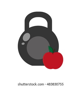 kettlebell and apple icon 