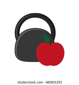 kettlebell and apple icon 
