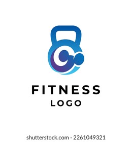 kettlebell and barbell for fitness logo	