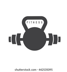 kettlebell and barbell fitness vector design template