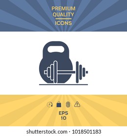 Kettlebell and barbell icon
