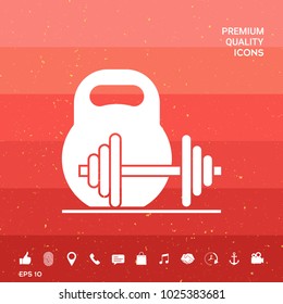 Kettlebell and barbell icon