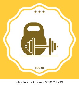 Kettlebell and barbell icon