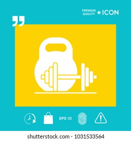 Kettlebell and barbell icon
