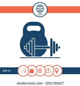 Kettlebell and barbell icon