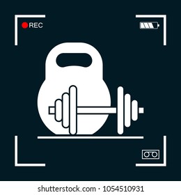Kettlebell and barbell icon