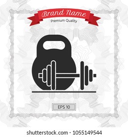 Kettlebell and barbell icon