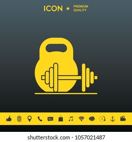 Kettlebell and barbell icon