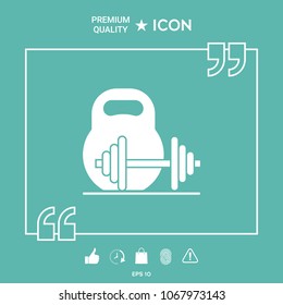 Kettlebell and barbell icon