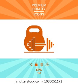 Kettlebell and barbell icon