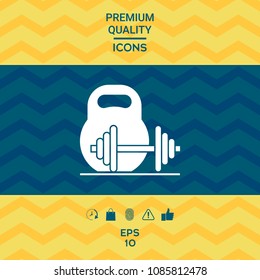 Kettlebell and barbell icon