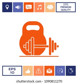 Kettlebell and barbell icon