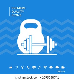 Kettlebell and barbell icon