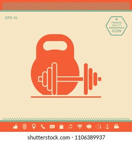 Kettlebell and barbell icon