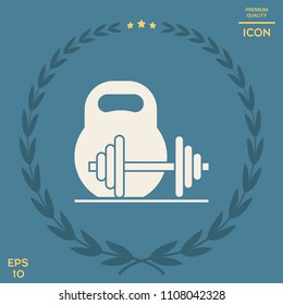 Kettlebell and barbell icon