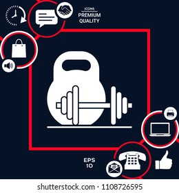 Kettlebell and barbell icon