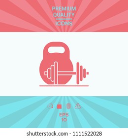 Kettlebell and barbell icon